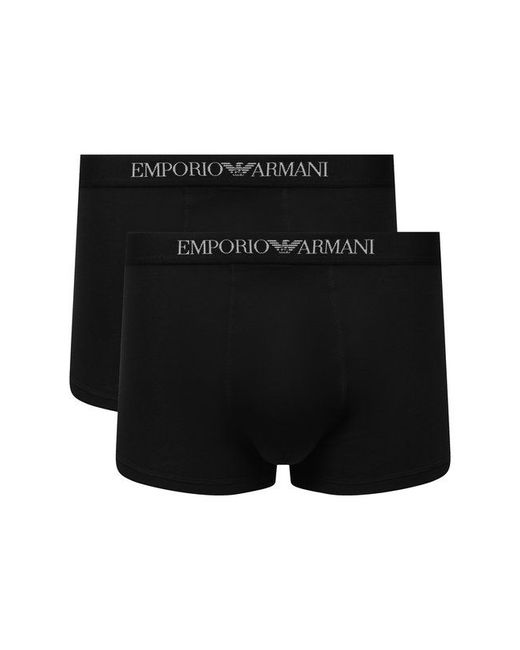 Emporio Armani Комплект из двух хлопковых боксеров цвет Чёрный