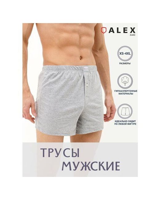 ALEX Textile Трусы семейные размер XL нижнее белье свободные хлопоковые больших  размеров цвет Серый | Stylemi